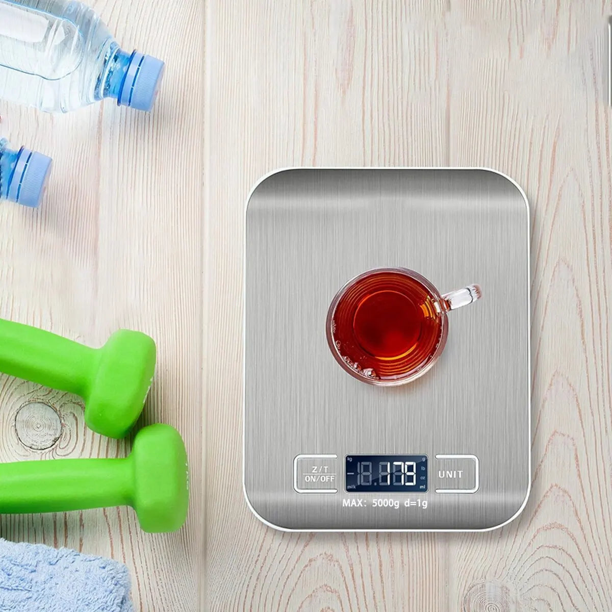 Rechargeable Electronic Scale, Stainless Steel.