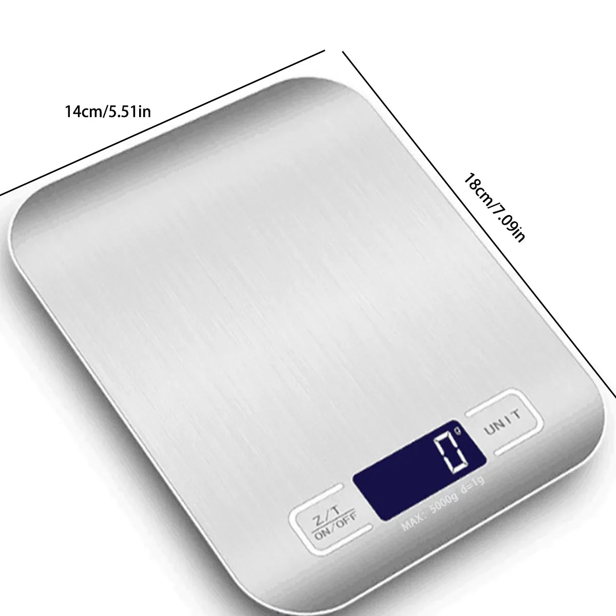 Rechargeable Electronic Scale, Stainless Steel.