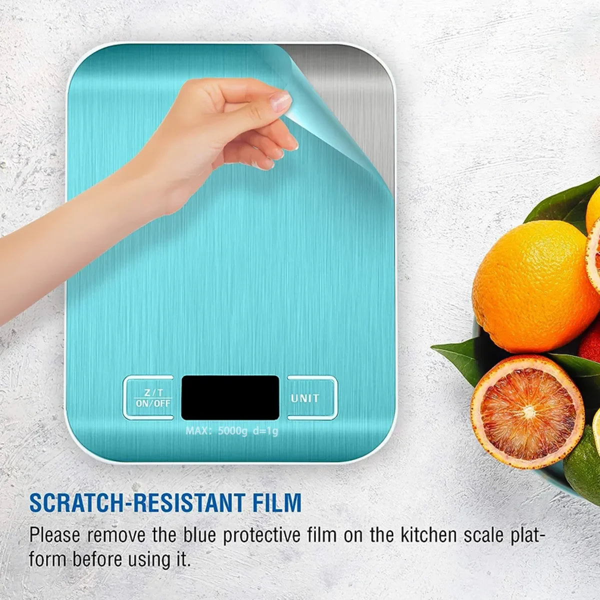 Rechargeable Electronic Scale, Stainless Steel.
