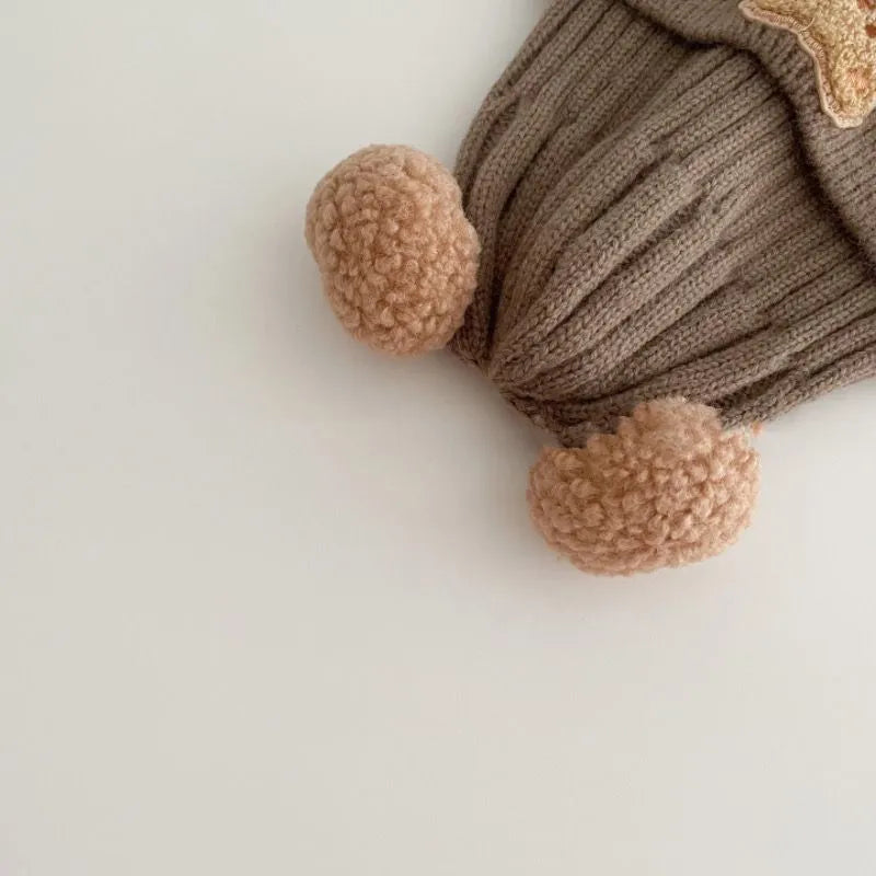 Unisex Knitted Baby Cap With Earflaps