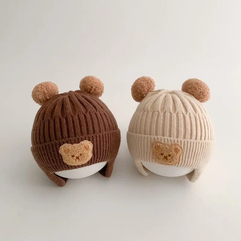 Unisex Knitted Baby Cap With Earflaps