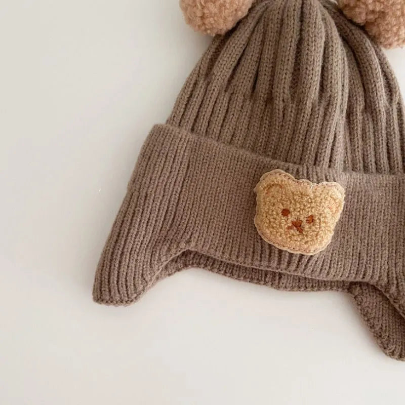 Unisex Knitted Baby Cap With Earflaps